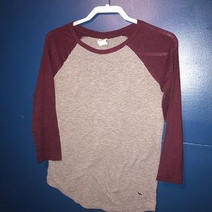 Victoria' Secret PINK Maroon and Grey Raglan